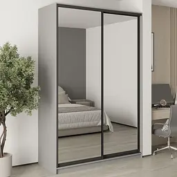 Шафа-купе дводверна MebelStar Комбо BG 2 Дзеркала 160x45x240 см Сіра мишка (MBS-10765)
