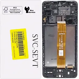Дисплей Samsung A125 Galaxy A12 /A127 /M127 чорний, оригінал, сервісне пакування, з рамкою, SM-A125F_REV0.1 FPC6509-1, GH82-20227A