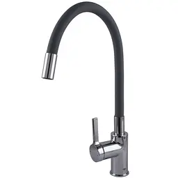 Змішувач кухонний TOPAZ MODERNO TMD-8853-H78A-GR поворотний латунний для миття посуду з гофрогусаком - мініатюра 3