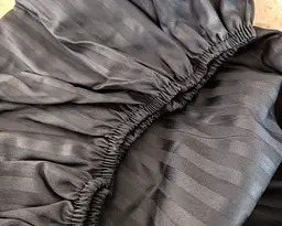 Простирадло на резинці LARA сатин-страйп LUX black d13182 160х200х25 - мініатюра 4