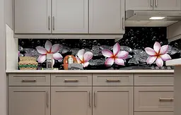 Вініловий кухонний фартух Рожеві Квіти на Чорному тлі наклейка для кухні гавайські Леї Happy Pocket Z181717 - мініатюра 5