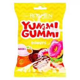 Упаковка желейних цукерок Roshen Yummi Gummi Donuts 70 г х 22 шт