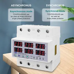 Цифрове реле контролю напруги та струму трифазне TOMZN TOVPD3-100VAS 100A 3x220V Розумний захисний автомат змінного струму (19601) - мініатюра 4