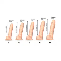 Реалістичний фалоімітатор Strap-On-Me Sliding Skin Realistic Dildo M, 13.4х3.8 см (тілесний) - мініатюра 5