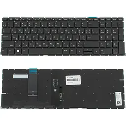 Клавіатура для ноутбука HP (ProBook: 450 G8, 455 G8) ukr, black, без фрейму, підсвічування клавіш (ОРИГІНАЛ)