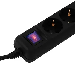 Подовжувач мережевий 3 розетки 3 метри 2E Power Extension 3 Type F 3m 16 A Black - мініатюра 4