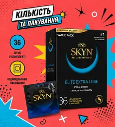 Презервативи Skyn Extra Lube 36 шт — безлатексні поліізопренові презервативи з додатковою змазкою 53 мм - мініатюра 6