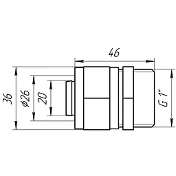 Муфта із зовнішньою різьбою APE 701 L 1″x26 000000885 - мініатюра 6