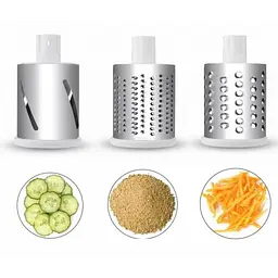 Овочерізка ручна мультислайсер Tabletop Drum Grater DL78 Терка для овочів і фруктів 3 насадки Червона - мініатюра 3
