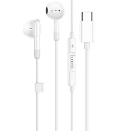 Дротові навушники Type-C Hoco M93 Stereo вакуумні з мікрофоном 1.2m White