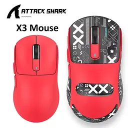 Ігрова мишка ATTACK SHARK X3 / Три режими підключення / Сенсор PAW3395 / 49 г / Red - мініатюра 2