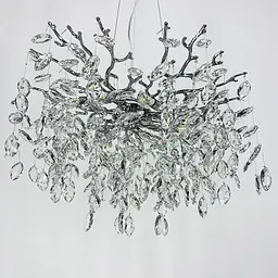 Вишукана срібна люстра DIAMINA з кришталевим камінням | Арт. 33007 CH | Line F - мініатюра 10
