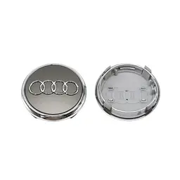 Ковпак колеса Audi сірий+Хром d=61мм (ковпачок, заглушка диска) 1 шт