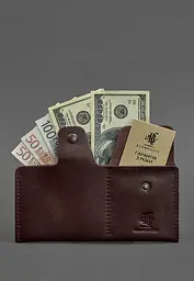 Шкіряне портмоне-купюрник 8.0 бордове - мініатюра 3