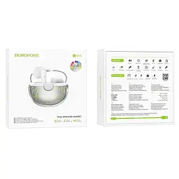 Bluetooth Стерео Гарнітура Borofone BW15 Білий - мініатюра 5