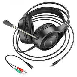 Ігрові навушники з мікрофоном Hoco W106 Tiger Gaming Headset дротові, з наголов'ям Чорні - мініатюра 3