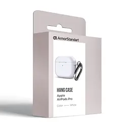 Силіконовий чохол для навушників Apple AirPods Pro, Hang Case, білий, ультратонкий захисний кейс товщиною 2 мм, захист від подряпин, пилу та ударів, компактний, з карабіном для кріплення, ArmorStandart (ARM56071) - мініатюра 8