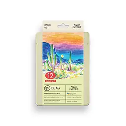 Набір олівців акварельних 99IDEAS "Aqua Expert" 12 кольорів, Basic Set, металева коробка, 99AE-12BAS