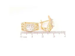 Сережки Xuping англійська застібка Позолота 18K "Різьблений візерунок з фіанітами" 268864 - мініатюра 2