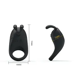Ерекційне кільце Pretty Love Rabbit Vibrator 7.5 см чорний - мініатюра 2