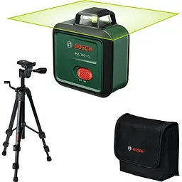 Лазерний нівелір Bosch PLL 360-1 G Set зеленого кольору зі штативом в чохлі