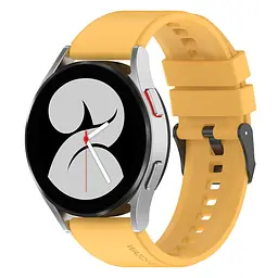 Ремінець для Samsung Galaxy Watch 4 44mm - жовтий ширина кріплення 20мм силікон Watchbands GT (W45-4WB54604168) - мініатюра 2