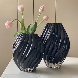Ваза для квітів з 3D-ефектом 30 см, чорний Flower Season HP-10-4 - мініатюра 5