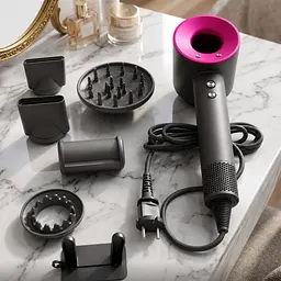 Фен для волосся No brand Super hair Dryer 1600 Вт Сіро-рожевий (2104619555) - мініатюра 6