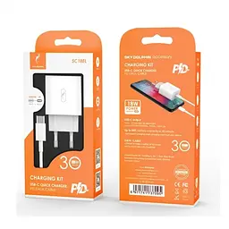 Зарядний пристрій SkyDolphin SC18EL PD2.0 (1USB-С, 3A) White + кабель Lightning (MZP-000156)