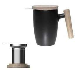 Чашка-заварник Wooden Brew Mug Light чорна, 450 мл - мініатюра 2