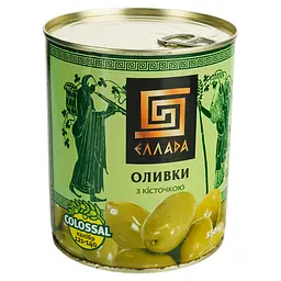 Оливки Ellada Colossal з кісточкой 850 мл                                                            - мініатюра 2