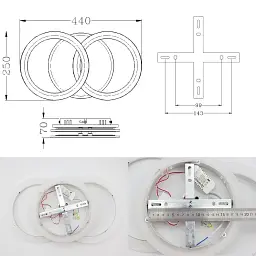 Cвітлодіодна люстра MOKA 3R 60 Вт 440x250x70 мм Біла ESLLSE - мініатюра 9