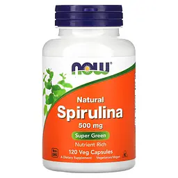 Натуральна Спіруліна Spirulina 500 мг - 120 вег. капсул