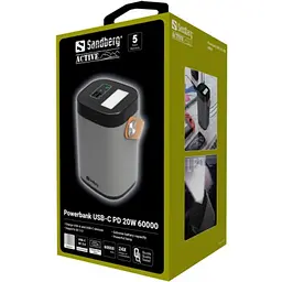 Зовнішній акумулятор з режимом ДБЖ Sandberg 420-71 - 60000 mAh PD 3A QC3.0 / VOOC 20W - мініатюра 2