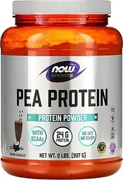 Протеїн гороховий, очищений, вершковий шоколад, 907грам, NOW Foods, Sports