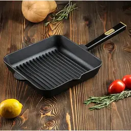 Сковорода-гриль Brizoll Optima-Black квадратна з ручкою 28х28х5 см (О282850G-P1) - мініатюра 2