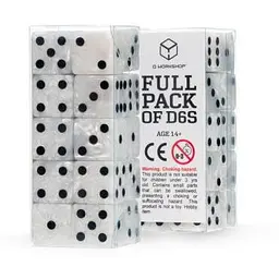 Набір кубиків Q-Workshop Full Pack D6s: Pearl&Black (20 шт.) (S20602)