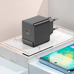 Адаптер мережевий Borofone Erudite single port charger BAS13A 1Type-C, 20W/3A, PD/QC - мініатюра 2