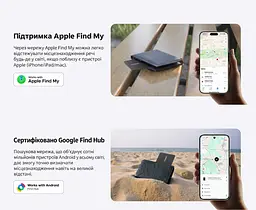 Bluetooth трекер-картка для пошуку речей UGREEN FineTrack Slim Duo CM915 AirTag пошукова мітка Apple Find My або Android Find Hub звуковий пошук сповіщення про забуті речі на iPhone до 5 років роботи без підзаряджання спільний доступ до місцезнаходження для гаманця товщина 1,7 мм пиловологозахист IP68 чорний (75644) - мініатюра 6