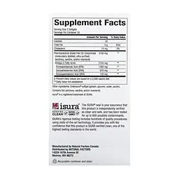 Жирні кислоти Natural Factors Омега-3 ультра, 2150 мг, RxOmega-3 Ultra Strength, 150 гелевих капсул (NFS-35490) - мініатюра 2