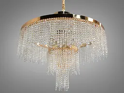 Люстра кришталева Diasha 376 золотиста LED 165Вт - мініатюра 2