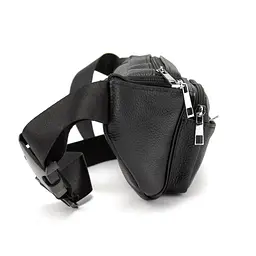 Містка шкіряна сумка на пояс чорна Tiding Bag M56-2030A - мініатюра 4