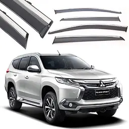 Дефлектори вікон вітровики Benke для Mitsubishi Pajero Sport / Montero 2016- Молдинг Нержавіюча сталь 3D (BMTPS1623-W/S)