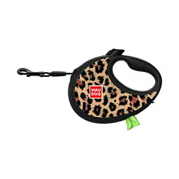 Повідець для собак WAUDOG R-leash з контейнером для пакетів "Леопард", світловідбивна стрічка, M (256-4066) - мініатюра 2