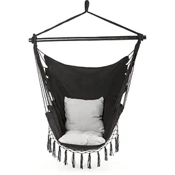 Бразильське крісло - гамак Outtec Boho XXL чорний - мініатюра 3