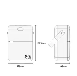 Павербанк Remax RPP-118 Piloteer Series / 80000 мАг / до 27 Вт / USB-C + USB-A / PD+QC / Чорний - мініатюра 4