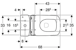 Унітаз-компакт з кришкою Geberit Selnova Square 503.086.00.1, Білий - мініатюра 3