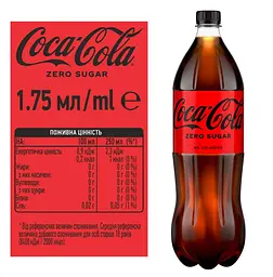 Напій Coca-Cola Zero безалкогольний сильногазований 1.75 л - мініатюра 3