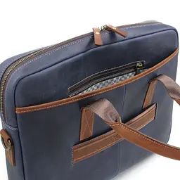 Сумка шкіряна для ноутбука синя 15,6 ', MacBook 16' Tom Stone  7171 BL-R - мініатюра 6