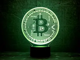 Нічник-світильник 3D Bitcoin 3DTOYSLAMP 25х15 см osv0001454